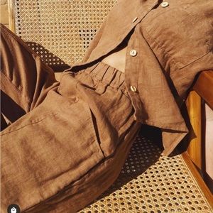 Mate The Label High Waisted Linen Pants - Sedona